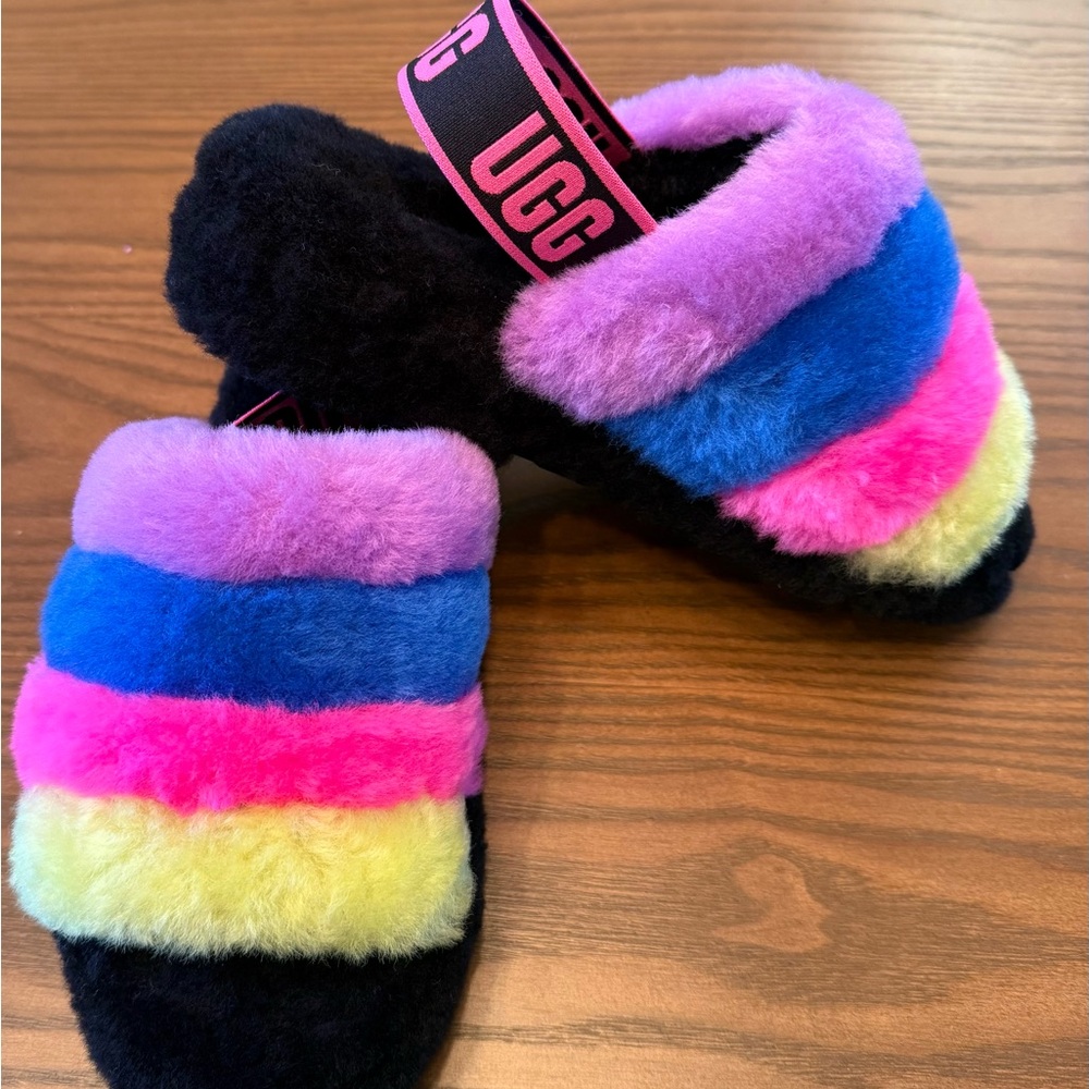 UGG Multicolor Fluffy Mules - Picture 2 of 3